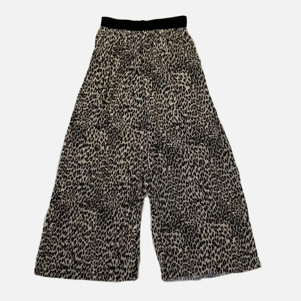 Avenue Zoe Women’s Cheetah Leopard Print Wide Leg Pleated Pants Size Small